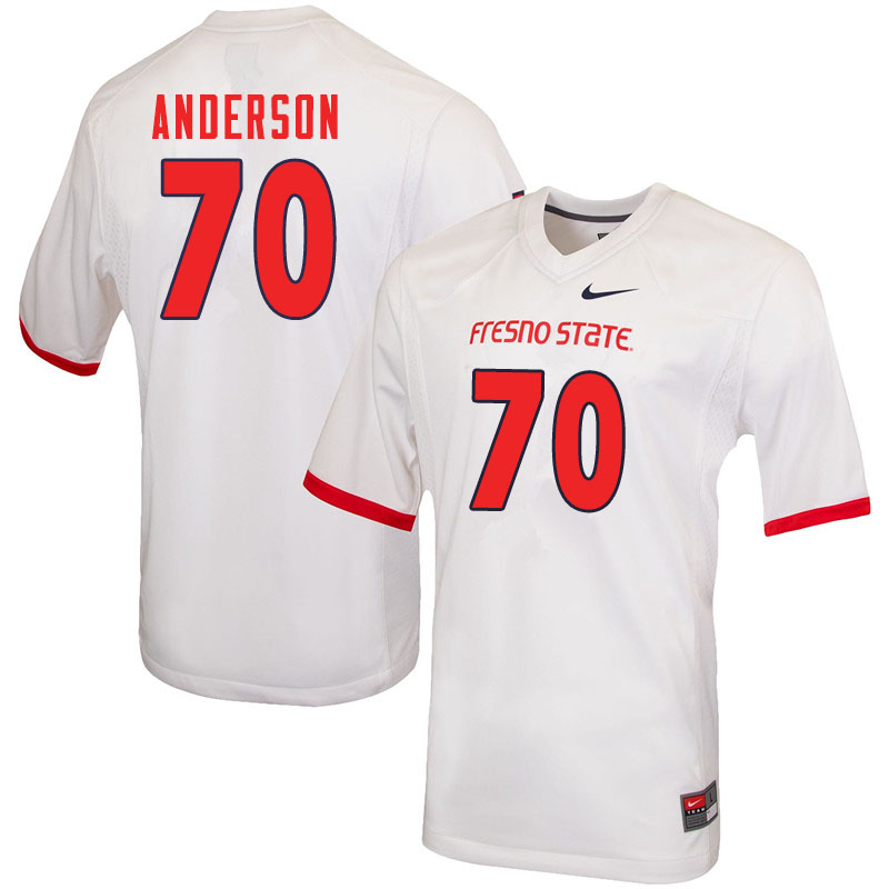Men #70 Tim Anderson Fresno State Bulldogs College Football Jerseys Sale-White